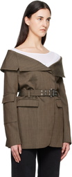 GANNI Brown Wool Blazer
