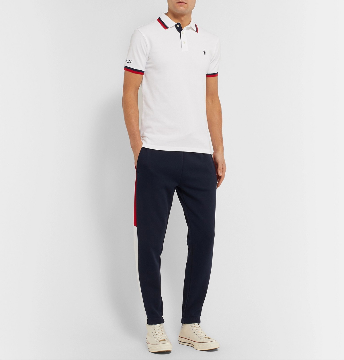 Slim-Fit Contrast-Tipped Cotton-Piqué Polo Shirt