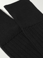 Mr P. - Ribbed Stretch Cotton-Blend Socks