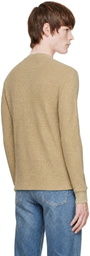 RRL Beige Waffle-Knit Henley