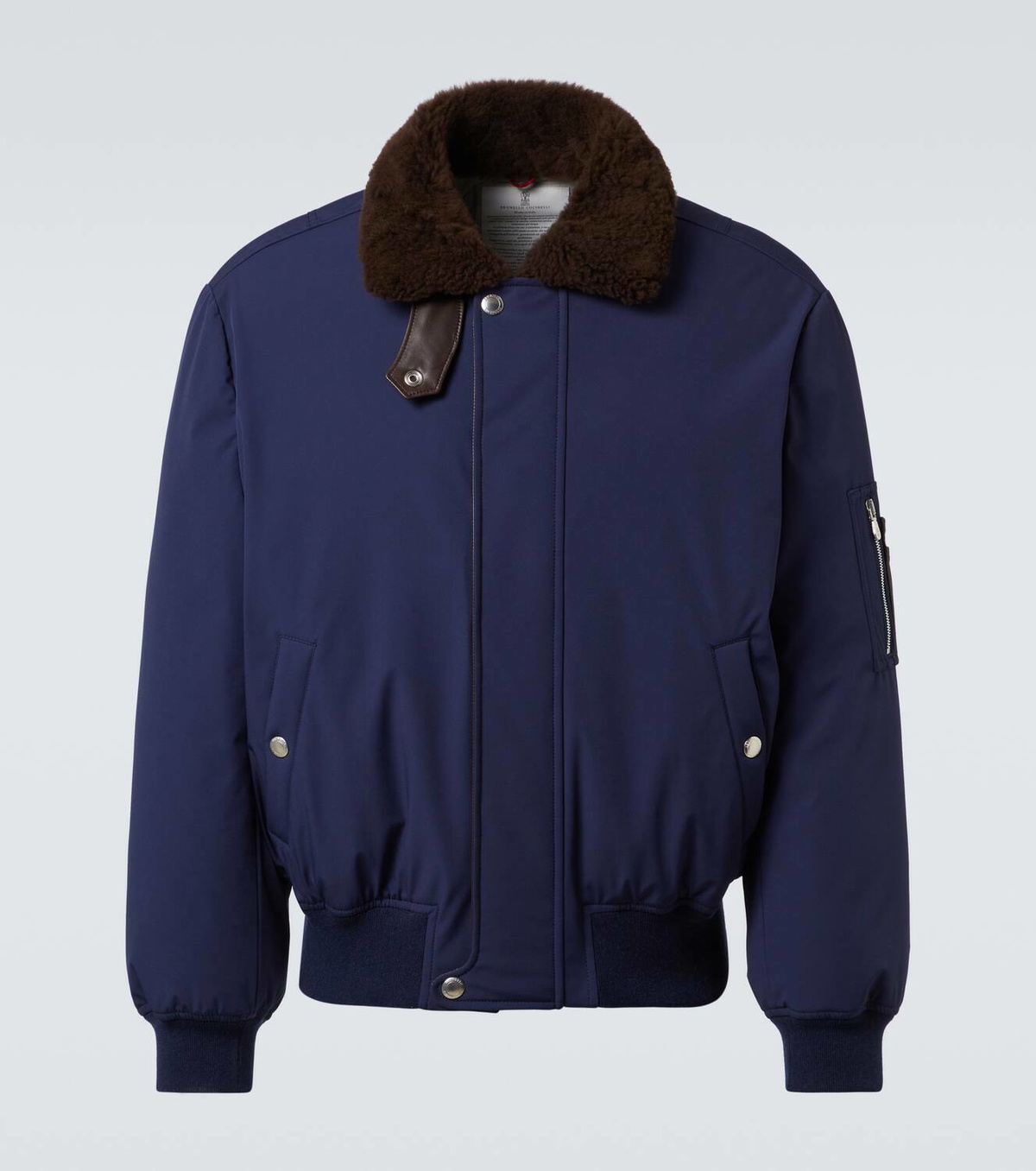Brunello Cucinelli Shearling-trimmed bomber jacket Brunello