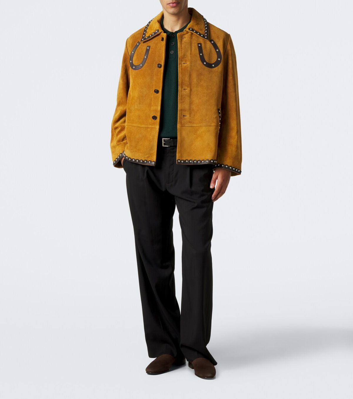 Bode Patch-appliqué wool polo sweater