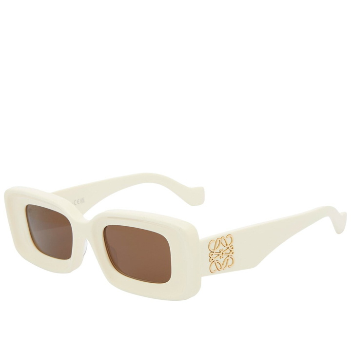 Photo: Loewe Eyewear Women's Rectangular Sunglasses in Ivory 
