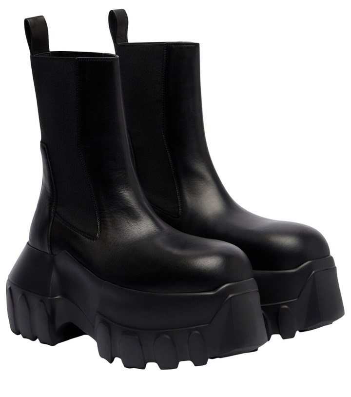 Photo: Rick Owens Beatle Mega Tractor leather Chelsea boots