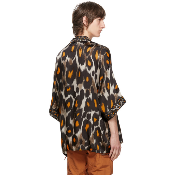 R13 Multicolor Leopard Pyjama Short Sleeve Shirt R13