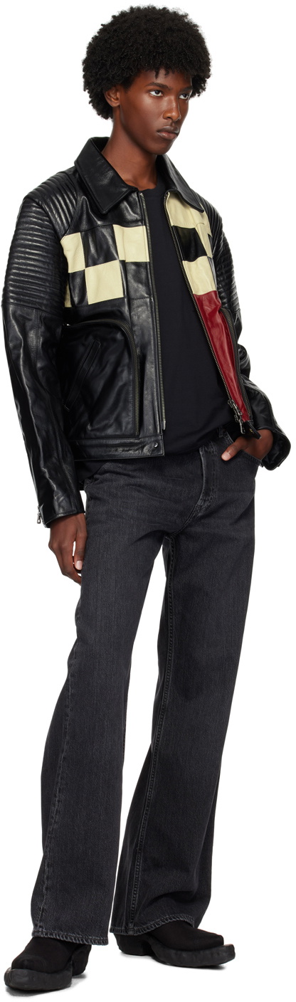 Andersson Bell Black Patchwork Leather Biker Jacket Andersson Bell Black Patchwork Leather Biker Jacket