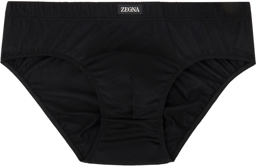 ZEGNA Black Logo Patch Briefs
