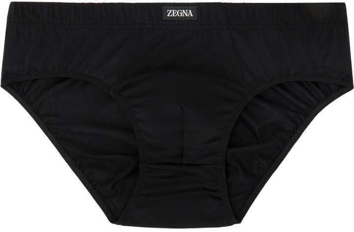 Photo: ZEGNA Black Logo Patch Briefs