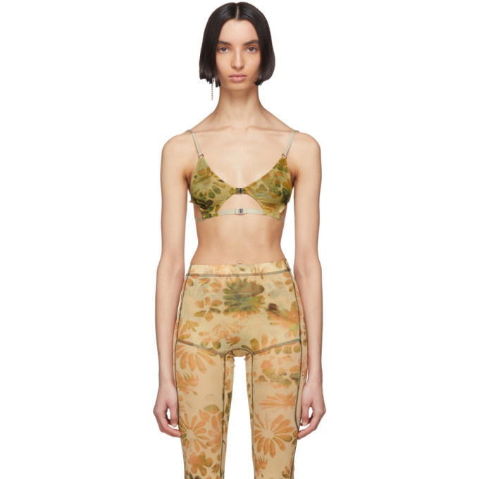 Photo: Charlotte Knowles SSENSE Exclusive Green Floral Vyper Bra