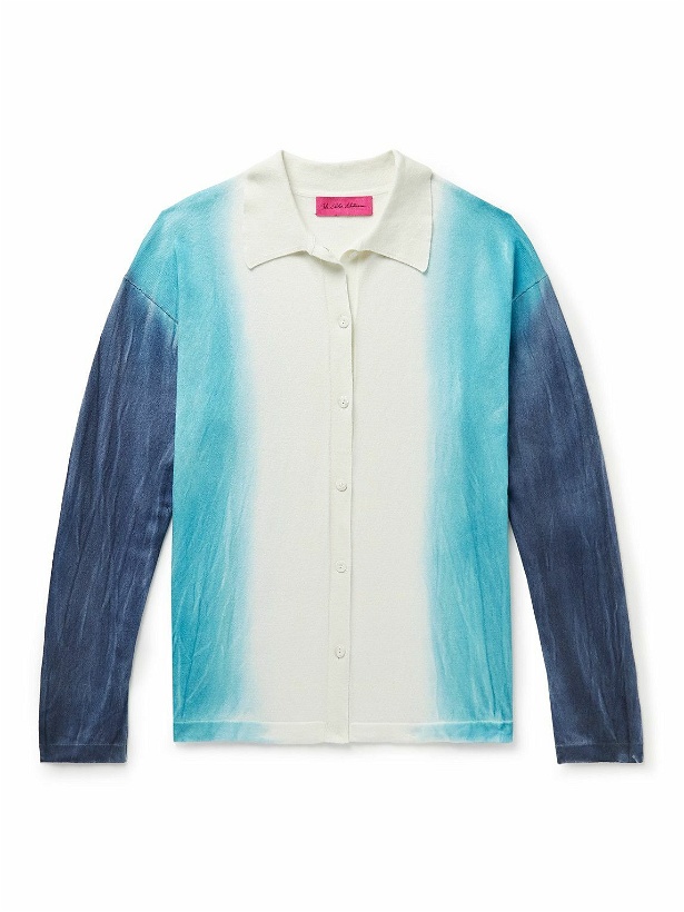 Photo: The Elder Statesman - Nova Tie-Dyed Organic Cotton and Cashmere-Blend Shirt - Blue