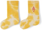 The Animals Observatory Baby Yellow & White Tie-Dye Snail Socks