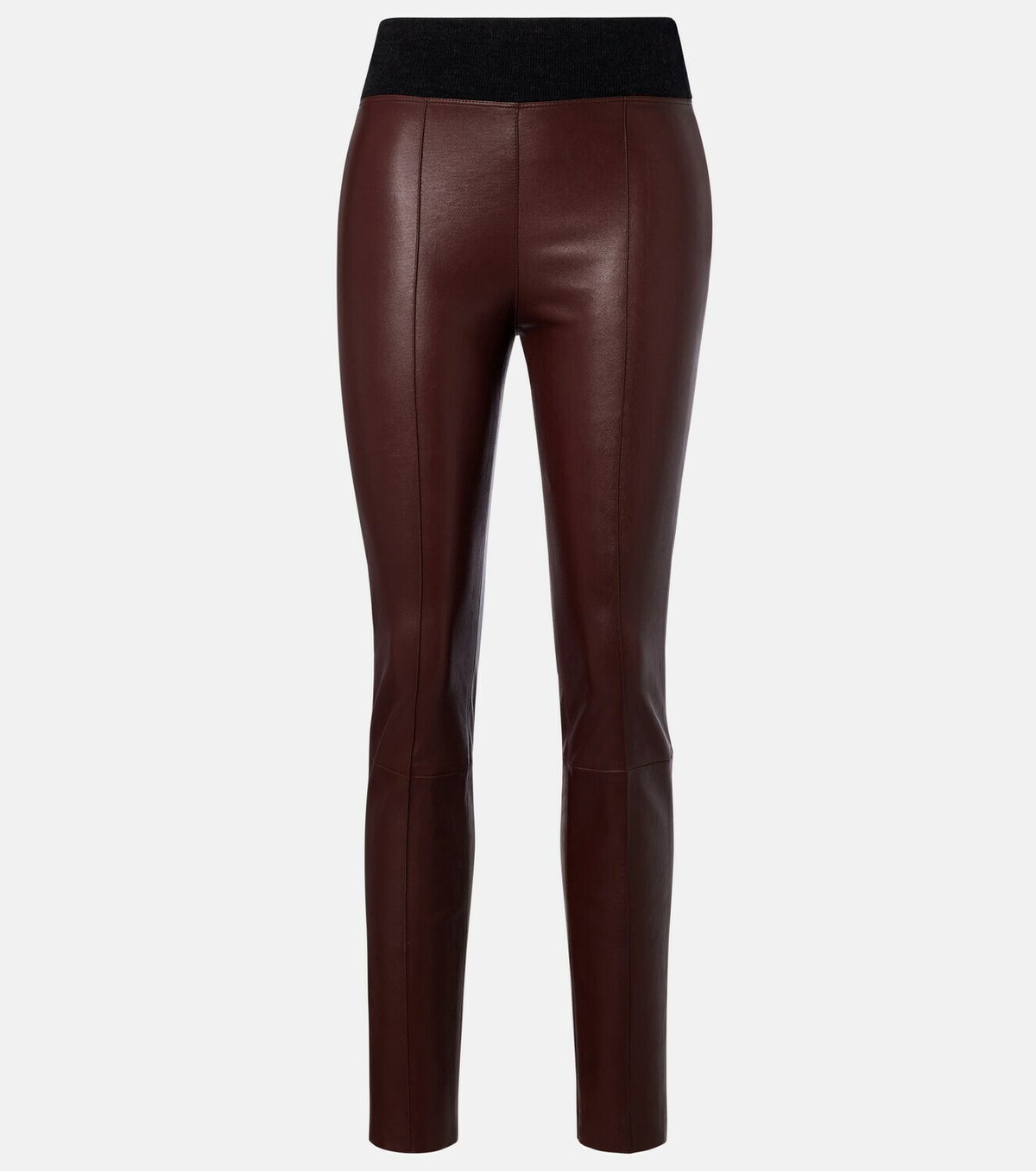 Brunello Cucinelli Wool-trimmed leather slim pants