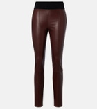 Brunello Cucinelli Wool-trimmed leather slim pants