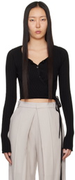 LOW CLASSIC Black Wrap Cardigan
