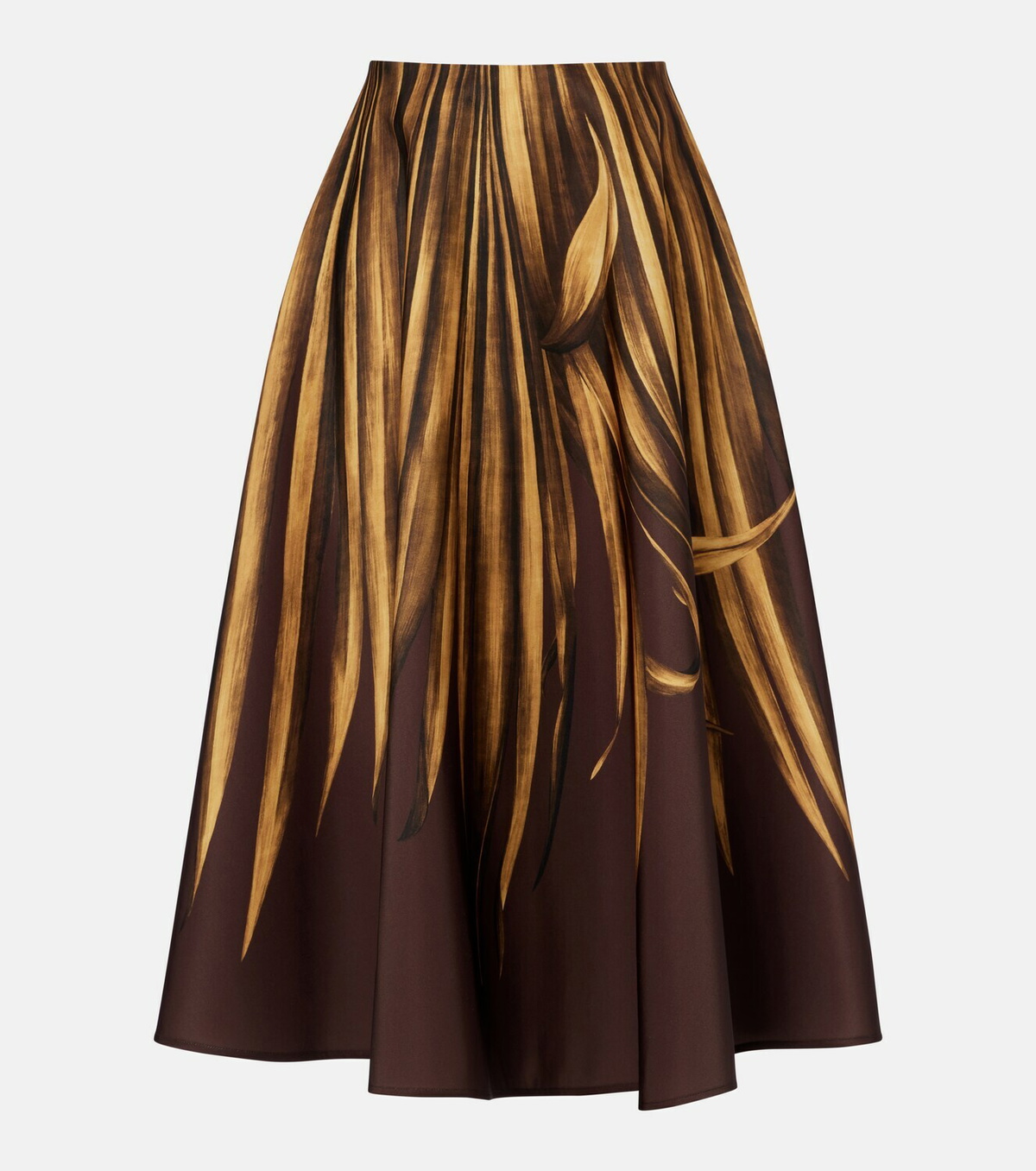 Oscar de la Renta Printed faille midi skirt