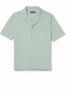 Frescobol Carioca - Angelo Camp-Collar Cotton and Linen-Blend Jersey Shirt - Green