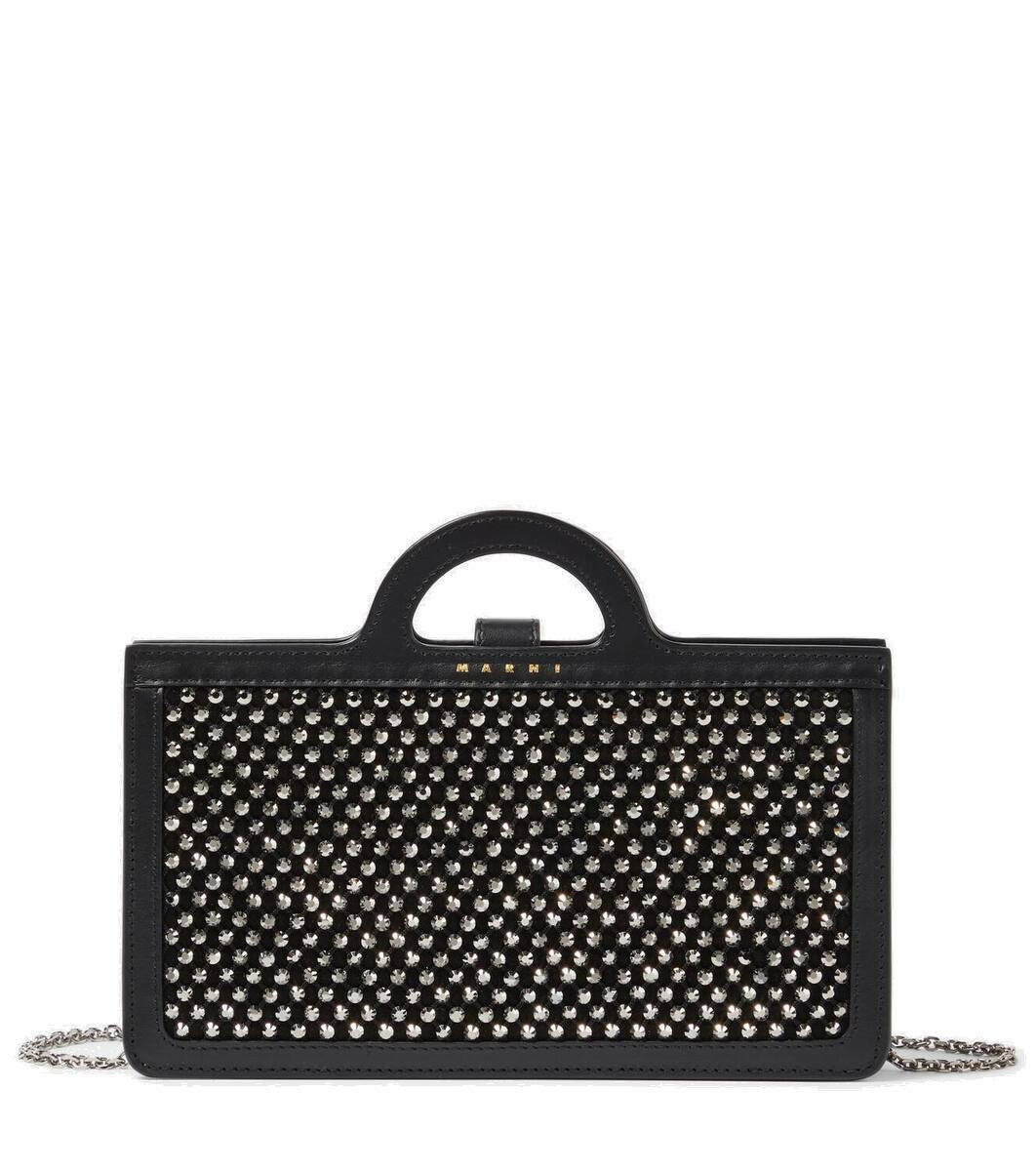 【送料&関税込】Marni tropicalia Wallet On Chain Black leather Tropicalia wallet with chain strap | Marni