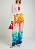 Casablanca Logo-monogrammed Printed Silk Trousers Multicoloured