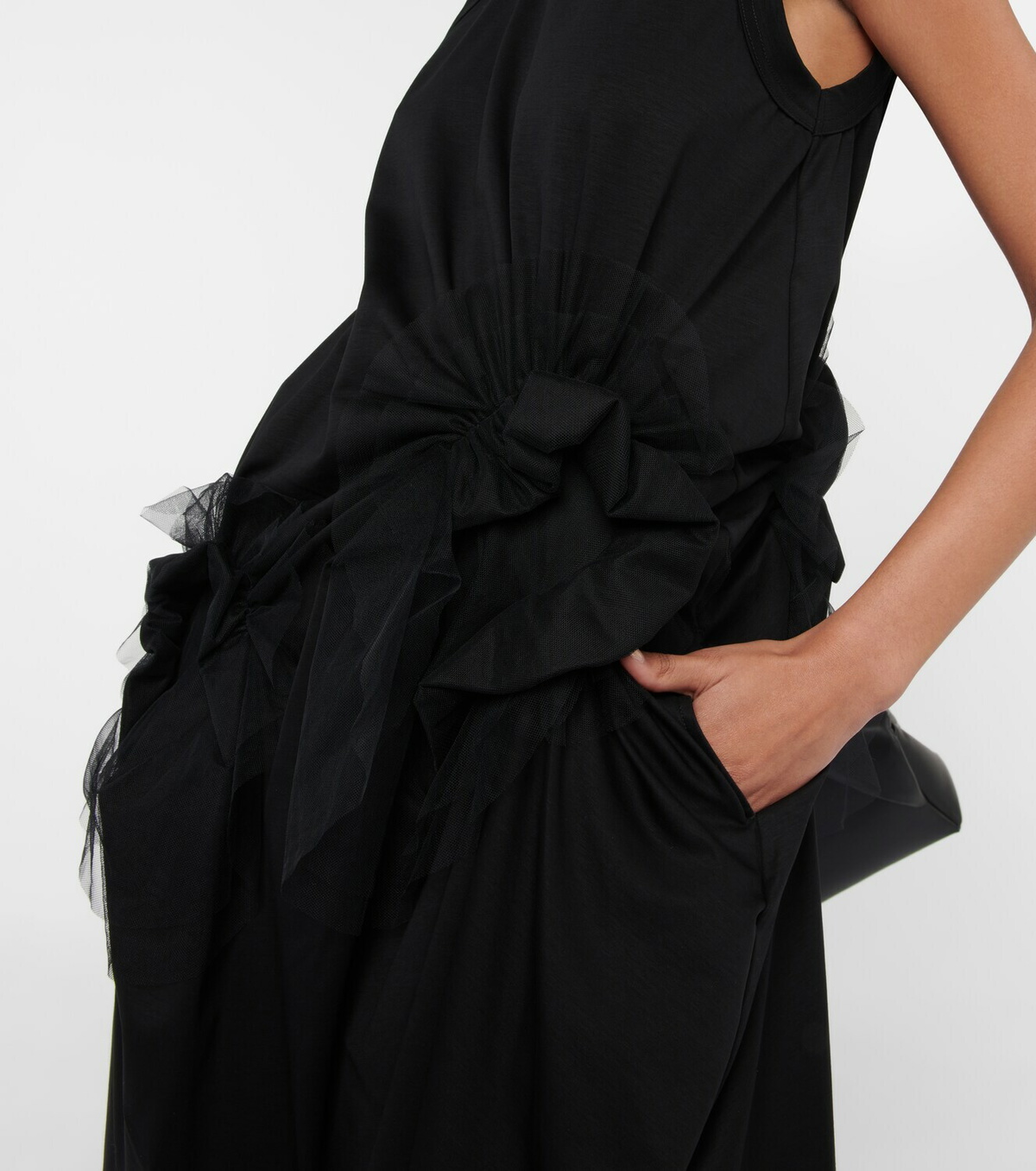 Noir Kei Ninomiya Cotton twill midi dress