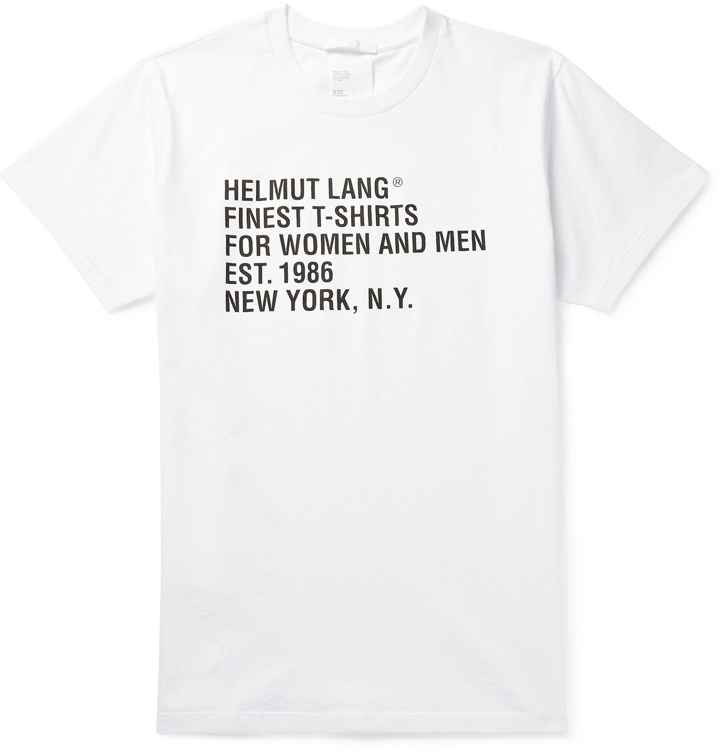 Photo: Helmut Lang - Logo-Print Cotton-Jersey T-Shirt - White
