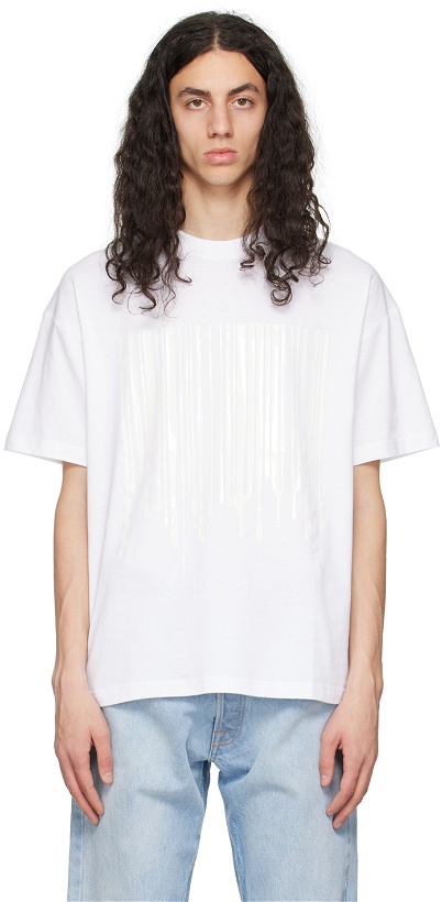 Photo: VTMNTS White Dripping Barcode T-Shirt