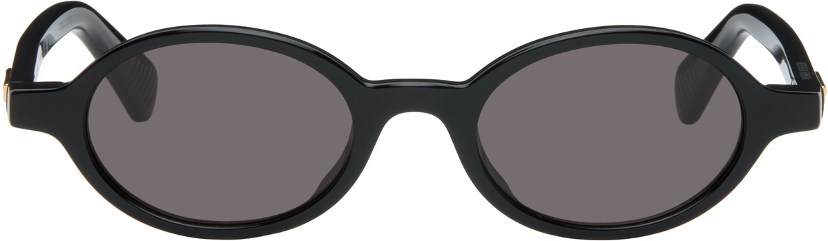 Bottega Veneta Black Classic Oval Sunglasses
