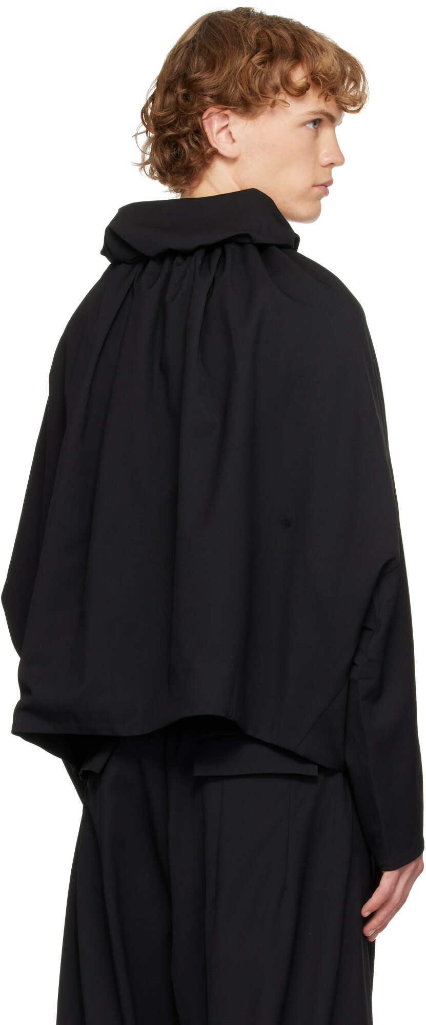 Kiko Kostadinov Black Helmond Gathered Blouson Jacket