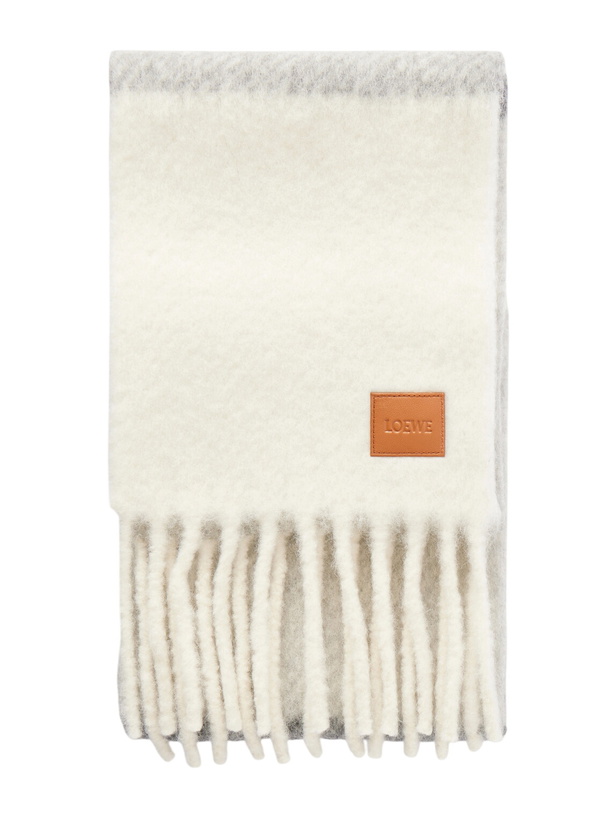 Photo: LOEWE - Fringed Striped Alpaca-Blend Scarf