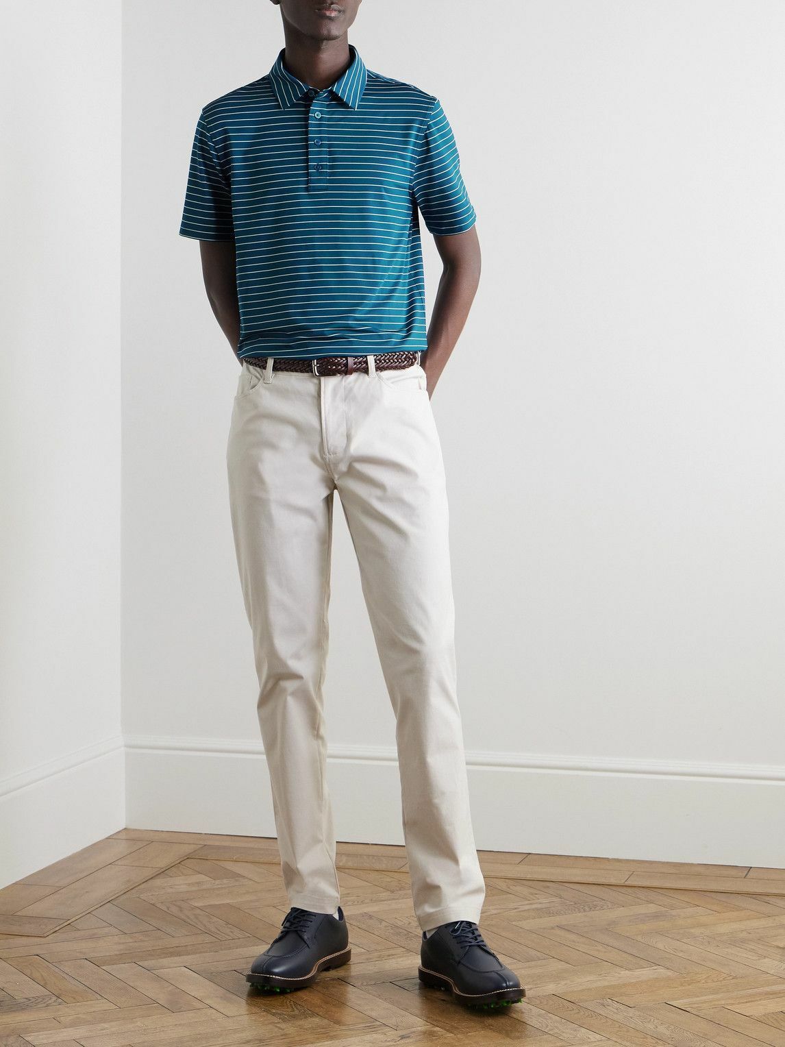 G/FORE - Striped Tech-Jersey Polo Shirt - Blue G/FORE