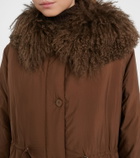 Yves Salomon Doudoune shearling-trimmed down coat