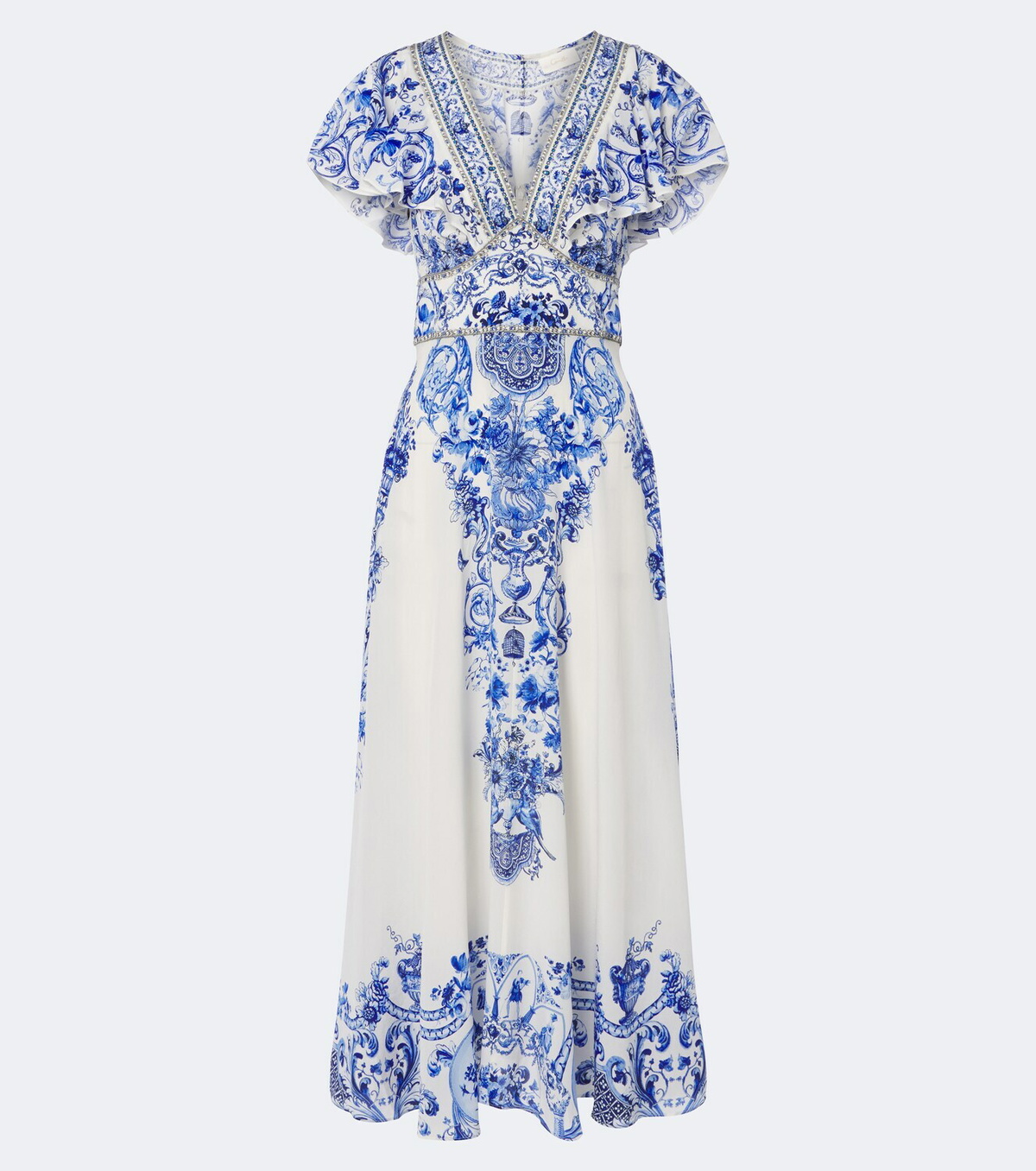 Camilla Embelished floral silk maxi dress