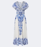 Camilla Embelished floral silk maxi dress