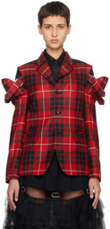 Black Comme des Garçons Red Check Blazer