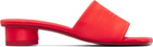 MM6 Maison Margiela Red Anatomic Numeric Heeled Sandals