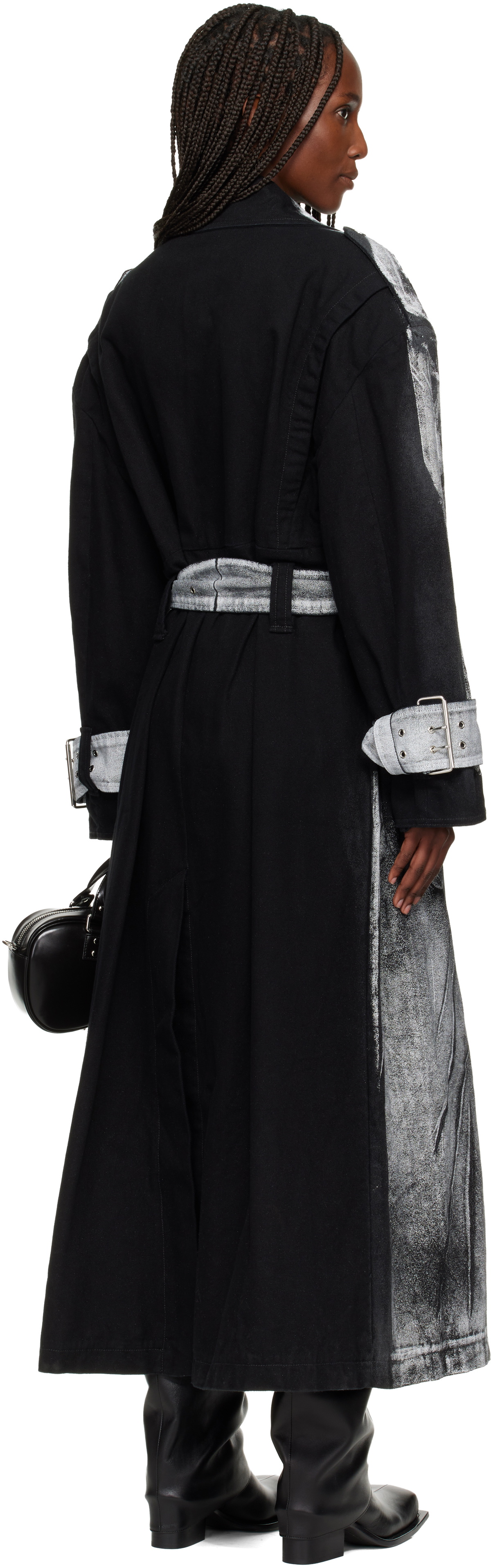 VAQUERA Black & White Painted Workwear Trench Coat
