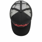 AMIRI 3 Star Trucker Hat in Black/Red