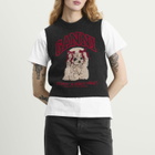 GANNI Women's Graphic Wool Vest in Black Sand