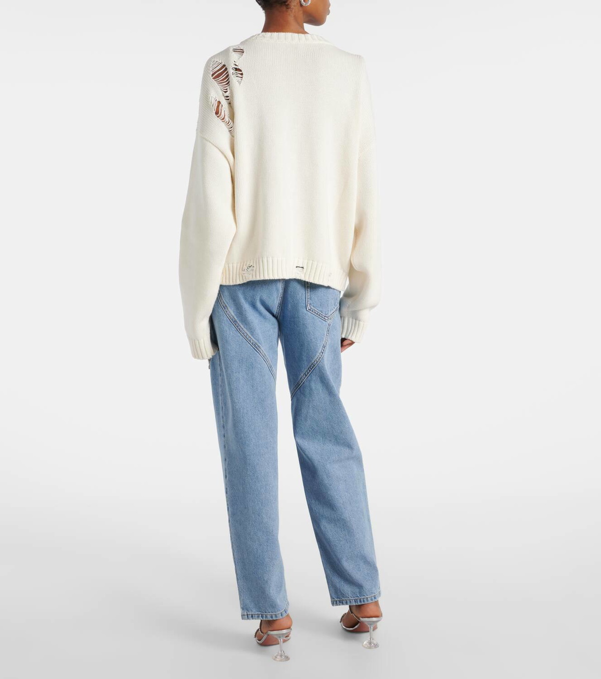 Area Crystal-embellished cotton and cashmere cardigan