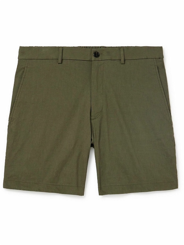Photo: Theory - Curtis 7&quot; Straight-Leg Good Linen Shorts - Green