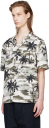 Moncler Off-White & Khaki Printed Shirt