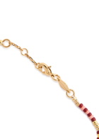 Anni LU Bundoran 18kt Gold-plated Beaded Bracelet - Red - One Size