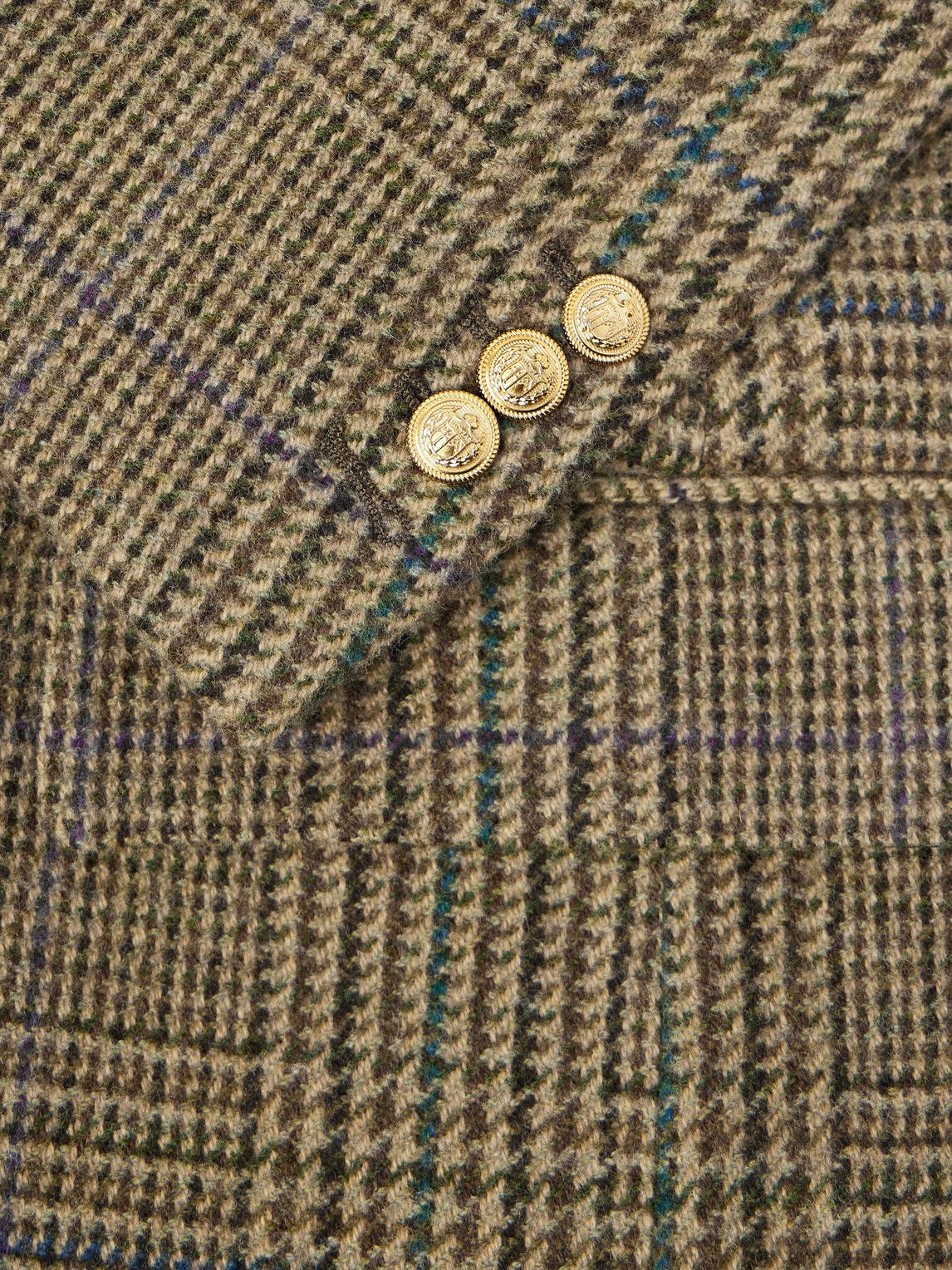 Incotex - Incotex Double-Breasted Prince of Wales Checked Wool Blazer - Brown