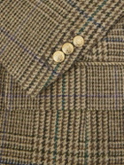 Incotex - Incotex Double-Breasted Prince of Wales Checked Wool Blazer - Brown