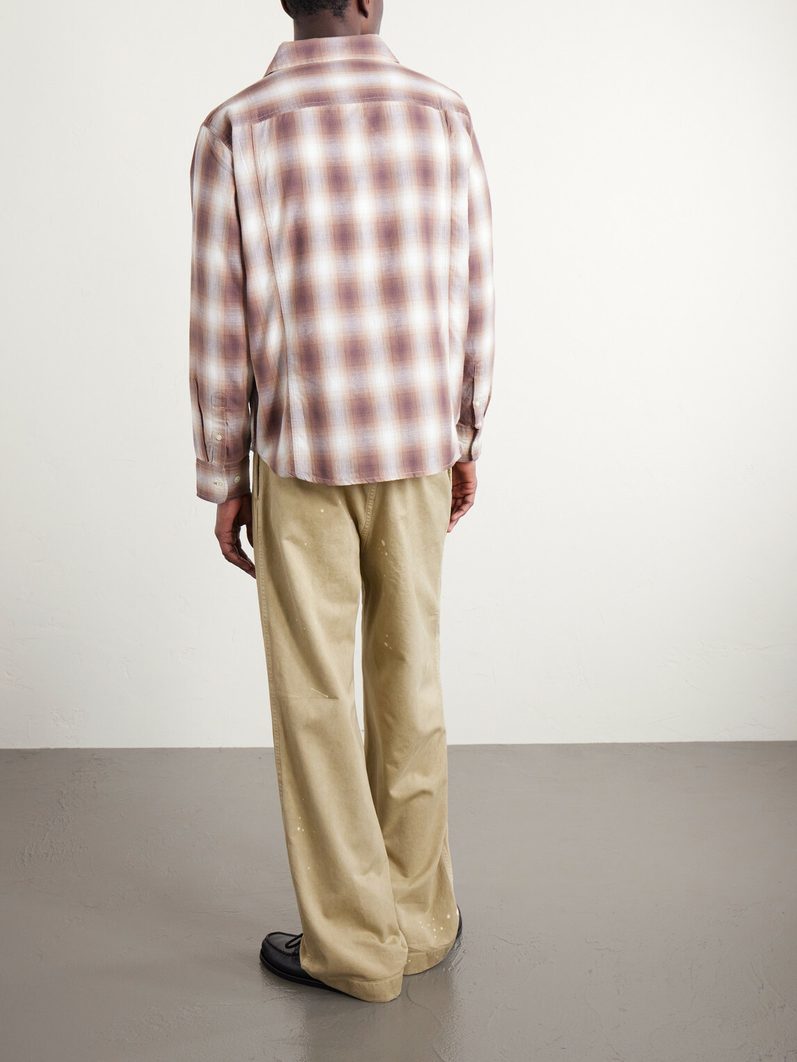 Corridor - Driftwood Checked Cotton Shirt - Brown