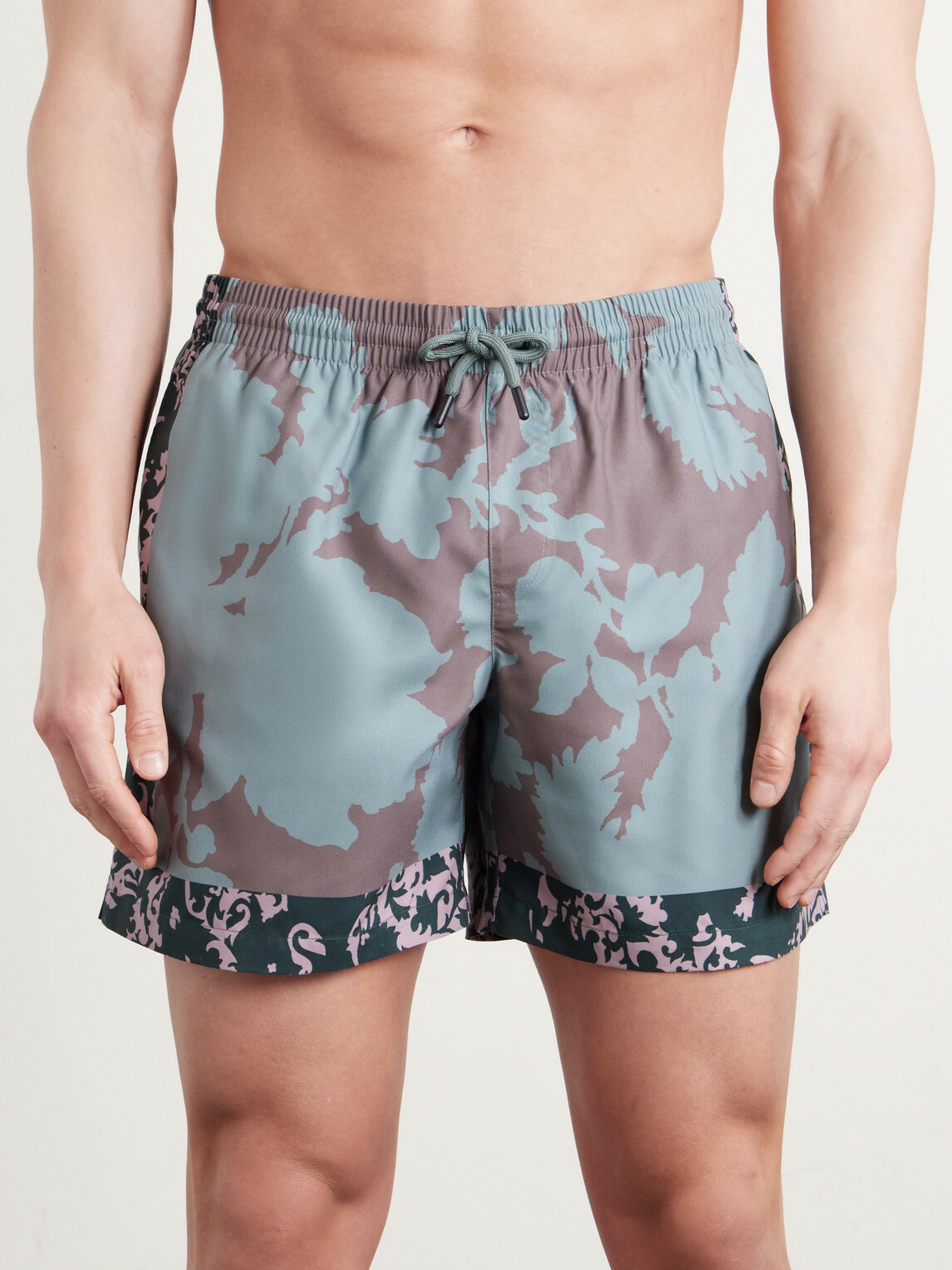 Dries Van Noten - Straight-Leg Mid-Length Printed Swim Shorts - Blue