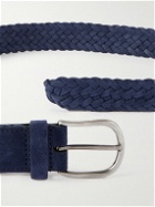 Anderson's - 3.5cm Woven Suede Belt - Blue