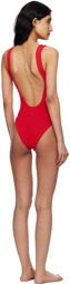 Hunza G Red Square Neck Swimsuit