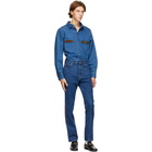 Gucci Blue Denim Stone Wash Web Shirt