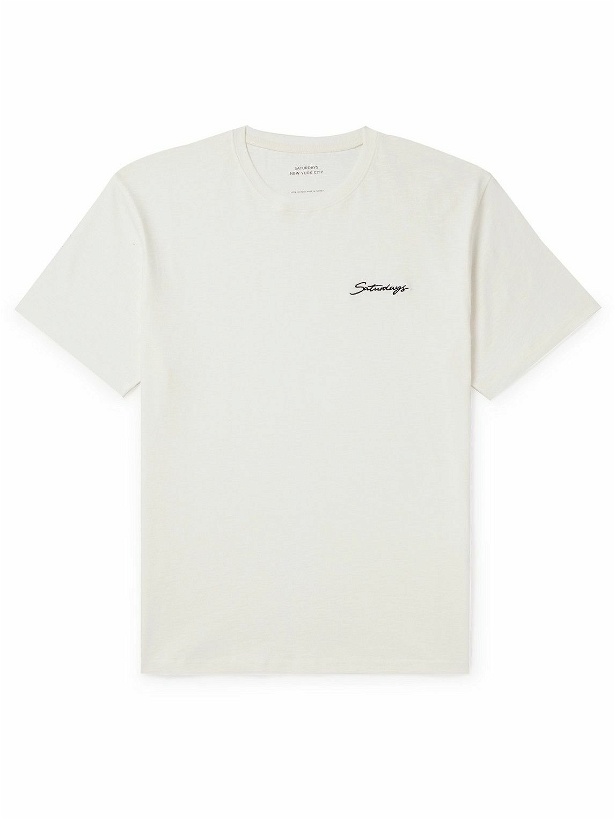 Photo: Saturdays NYC - Logo-Embroidered Cotton-Jersey T-Shirt - White