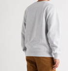 Stüssy - Logo-Print Mélange Fleece-Back Cotton-Blend Jersey Sweatshirt - Gray